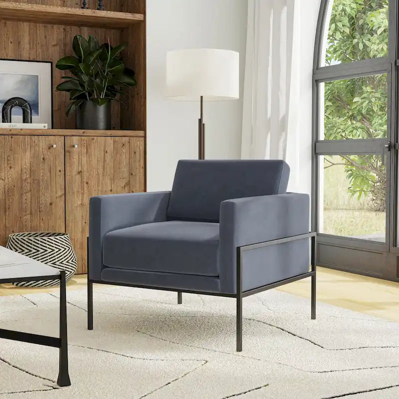 HomePop Modern Upholstered Club Chair w/Metal Frame 6