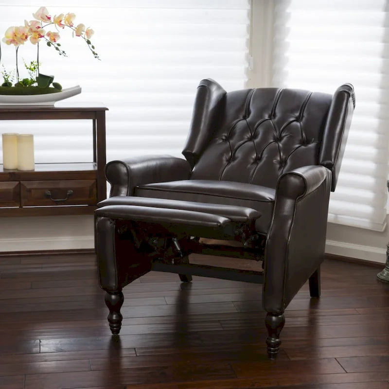 Walter Brown Bonded Leather Recliner Club Chair by Christopher Knight Home 3