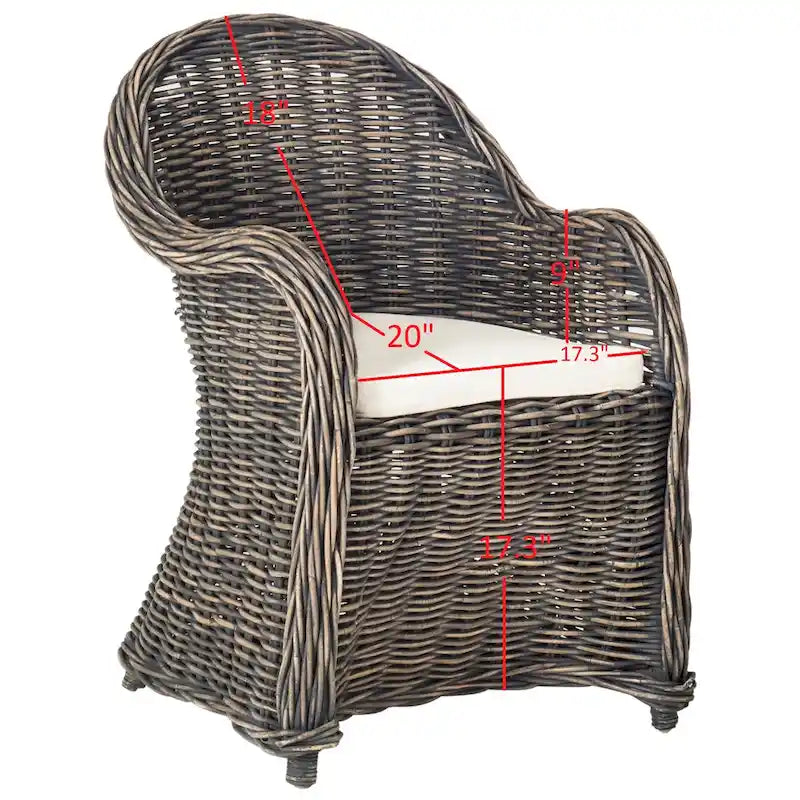 SAFAVIEH Sinja Yellow Rattan Club Chair - 24  x 26  x 35  - 24Wx26Dx35H 14