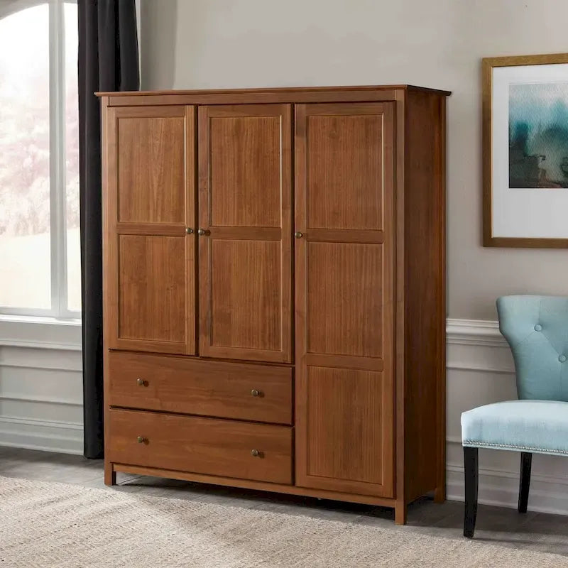 Grain Wood Furniture Shaker Wood 3-door Armoire - 60x72x22 14