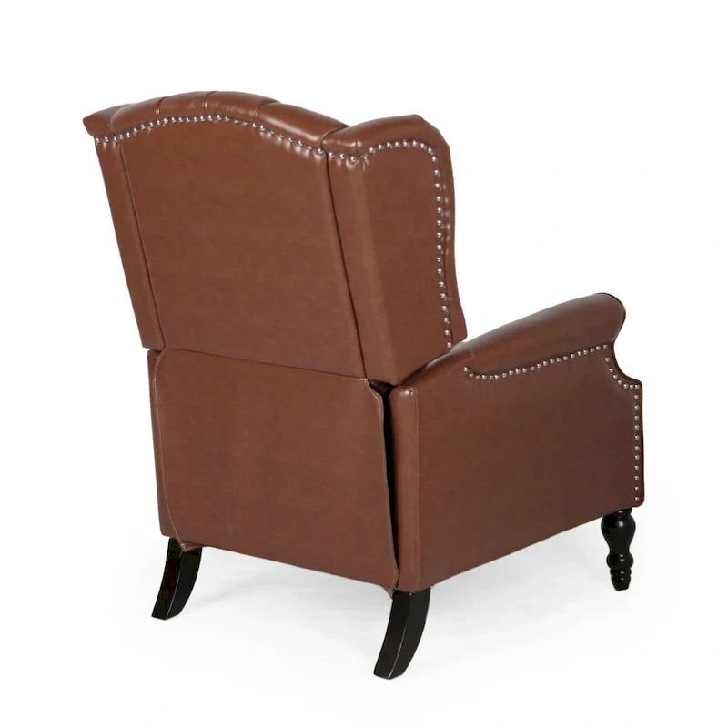 Walter Brown Bonded Leather Recliner Club Chair by Christopher Knight Home 16