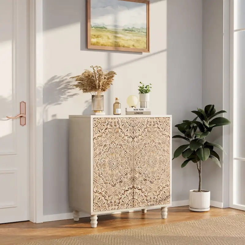 COSIEST Vintage Sideboard Storage Cabinet and Buffet 9