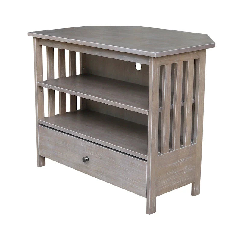Solid Hardwood Mission Corner TV Stand 6