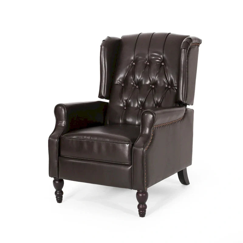 Walter Brown Bonded Leather Recliner Club Chair by Christopher Knight Home 6