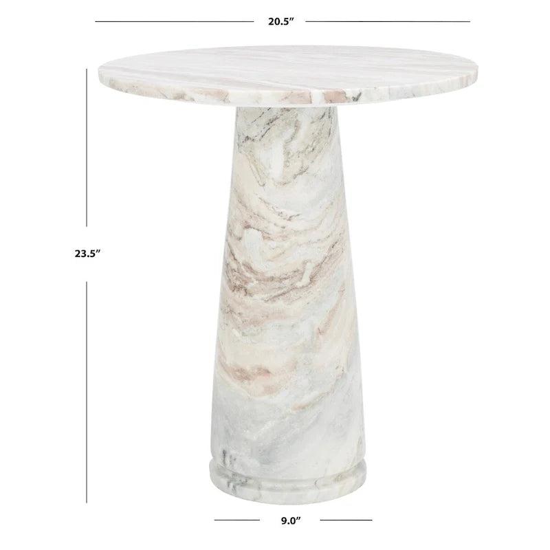 SAFAVIEH Couture Ghicu Tall Round Marble Accent Table - 22 In W x 21 In D x 24 In H - 21Wx21Dx24H 29