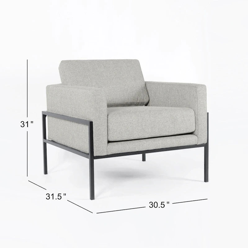 HomePop Modern Upholstered Club Chair w/Metal Frame 16