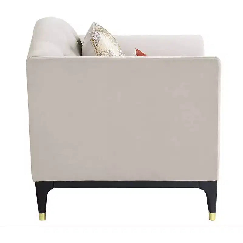 Divano Tayden da 71" in velluto beige: Acme Furniture, capitonné in cristallo, dettagli dorati 4