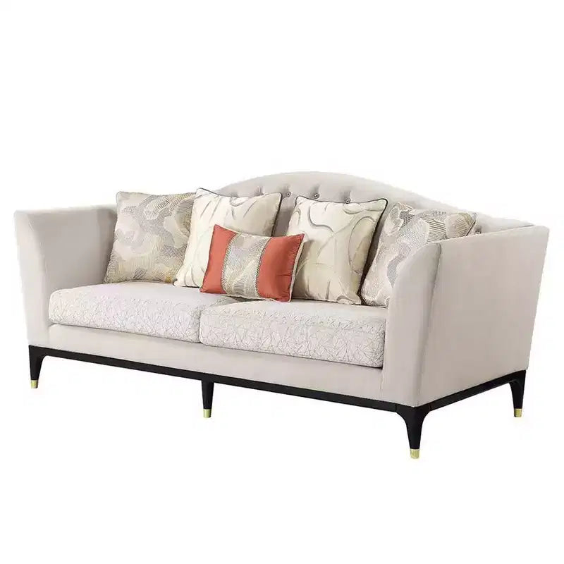 Divano Tayden da 71" in velluto beige: Acme Furniture, capitonné in cristallo, dettagli dorati 7