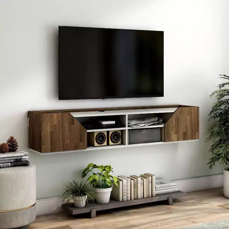 24/7 Shop At Home Kelvert Transitional Floating TV Stand for TVs up to: Wall Mount, Cable Management, Storage
