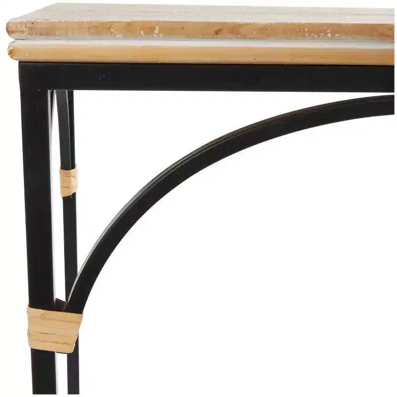 Tavolino d'accento ad arco in metallo Olivia & May: set da 2, nessun assemblaggio richiesto, per uso interno, stile rustico moderno