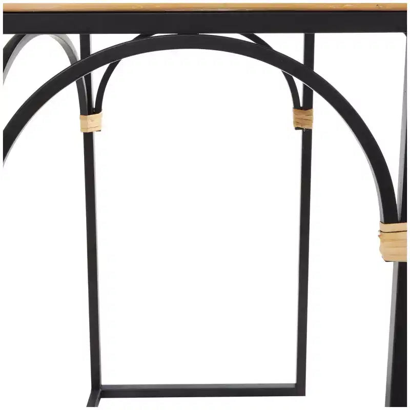 Tavolino d'accento ad arco in metallo Olivia & May: set da 2, nessun assemblaggio richiesto, per uso interno, stile rustico moderno 3