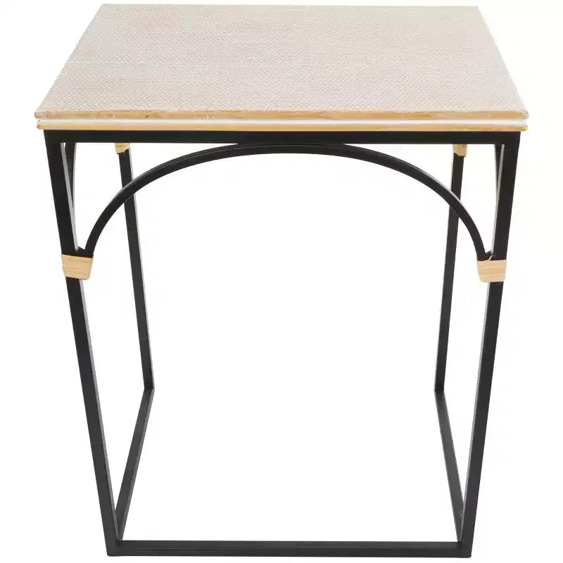 Tavolino d'accento ad arco in metallo Olivia & May: set da 2, nessun assemblaggio richiesto, per uso interno, stile rustico moderno 6