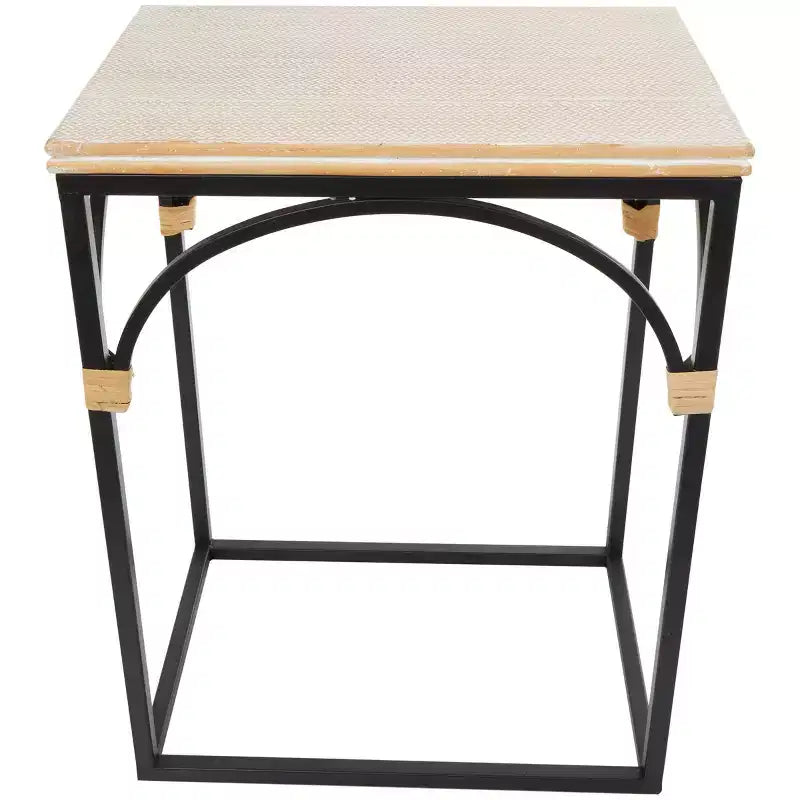 Tavolino d'accento ad arco in metallo Olivia & May: set da 2, nessun assemblaggio richiesto, per uso interno, stile rustico moderno 8