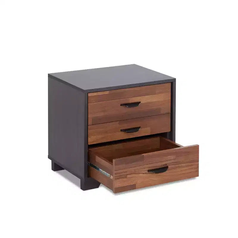 Tavolino d'appoggio Eloy 50 cm Acme Furniture Finitura Noce/Espresso: Piano rettangolare in MDF, Gambe in legno, Cassetto contenitore