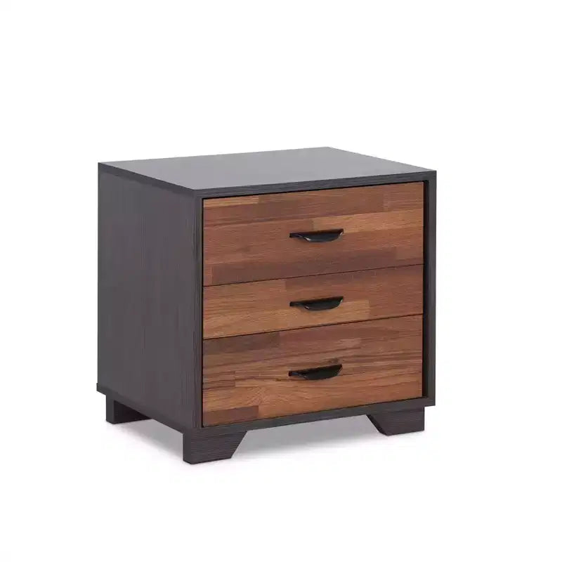 Tavolino d'appoggio Eloy 50 cm Acme Furniture Finitura Noce/Espresso: Piano rettangolare in MDF, Gambe in legno, Cassetto contenitore 3