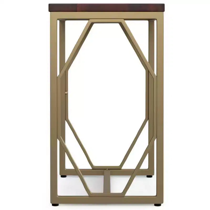 WyndenHall Ebsen Tavolino d'Appoggio in Metallo e Legno Cognac: Tavolino Rettangolare Contemporaneo, Antigraffio 4