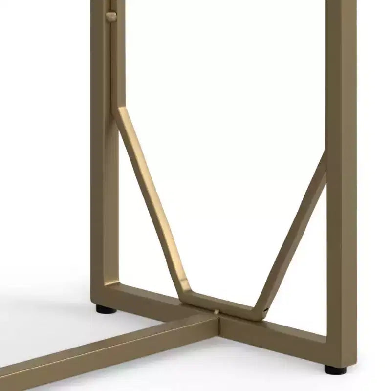 WyndenHall Ebsen Tavolino d'Appoggio in Metallo e Legno Cognac: Tavolino Rettangolare Contemporaneo, Antigraffio 6