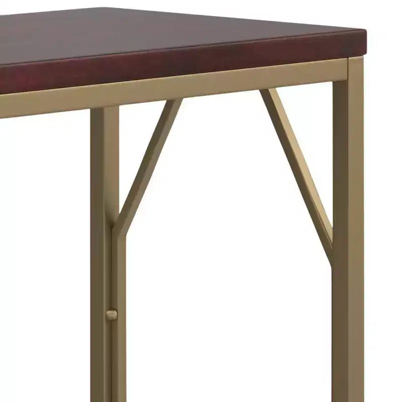 WyndenHall Ebsen Tavolino d'Appoggio in Metallo e Legno Cognac: Tavolino Rettangolare Contemporaneo, Antigraffio 7