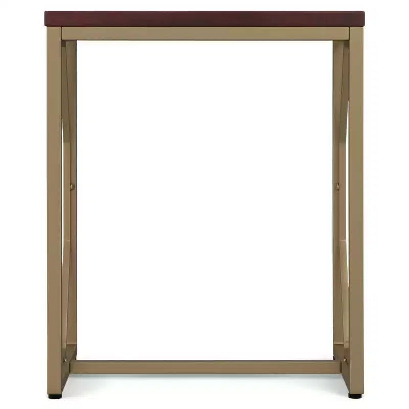 WyndenHall Ebsen Tavolino d'Appoggio in Metallo e Legno Cognac: Tavolino Rettangolare Contemporaneo, Antigraffio 8
