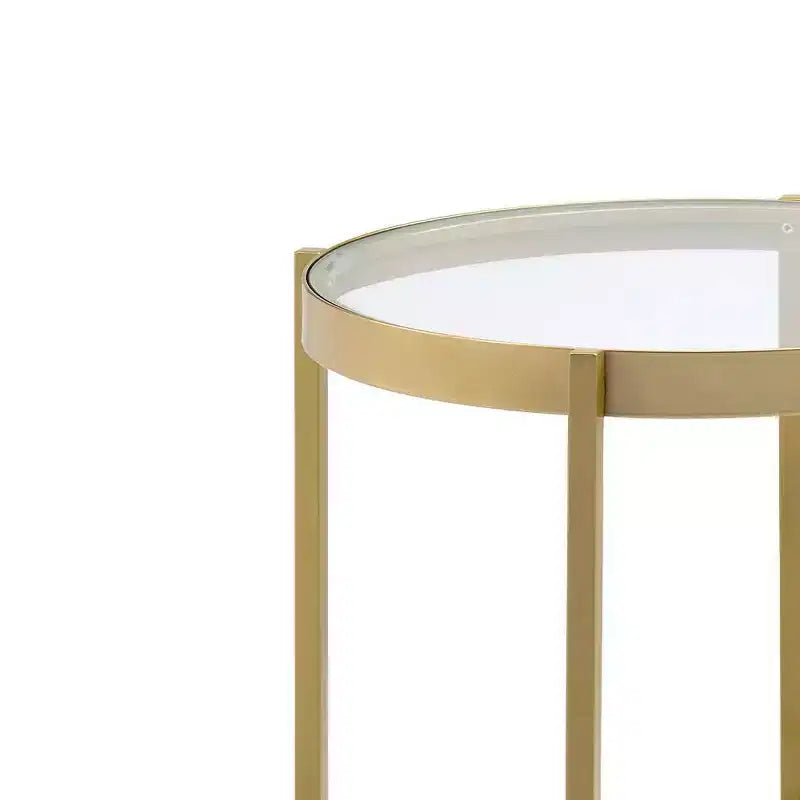 Tavolino d'appoggio Acme Furniture Charrot con piano in vetro trasparente e finitura oro 3