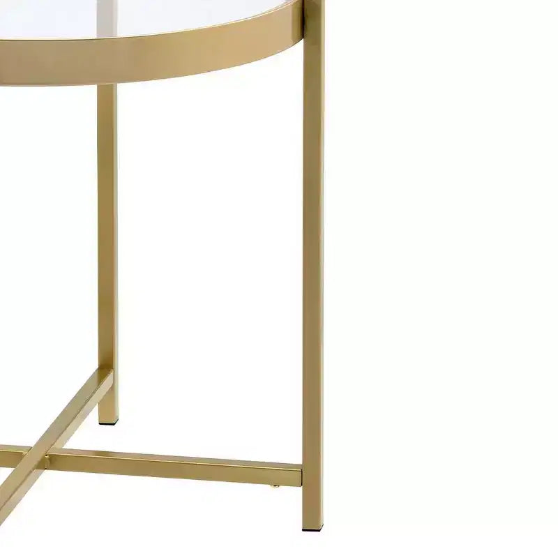 Tavolino d'appoggio Acme Furniture Charrot con piano in vetro trasparente e finitura oro 4