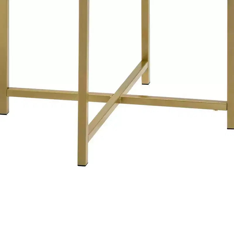 Tavolino d'appoggio Acme Furniture Charrot con piano in vetro trasparente e finitura oro 5