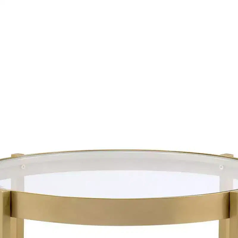 Tavolino d'appoggio Acme Furniture Charrot con piano in vetro trasparente e finitura oro 6