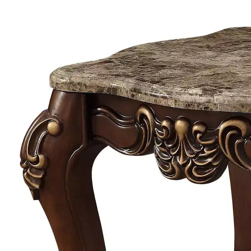 Tavolino d'appoggio Mehadi Acme Furniture Marmo Naturale/Noce