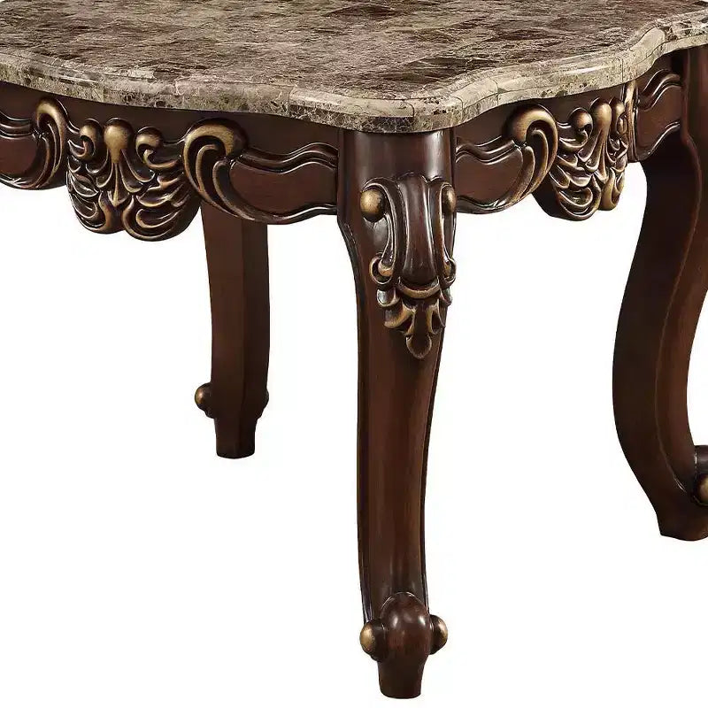 Acme Furniture Mehadi Accent Table Natural Marble Top/Walnut 4