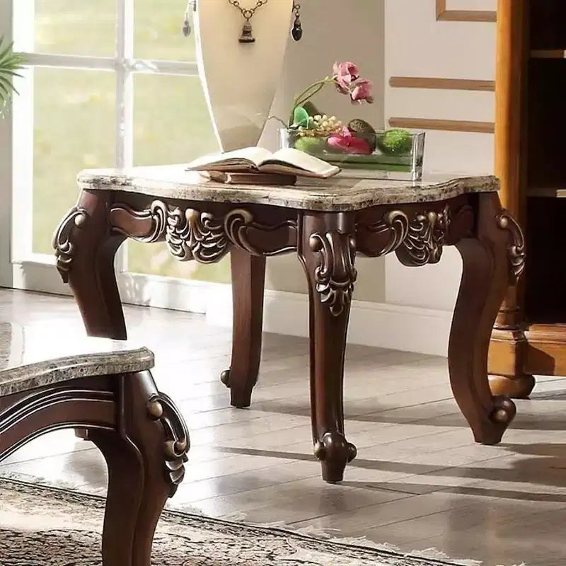 Acme Furniture Mehadi Accent Table Natural Marble Top/Walnut 5