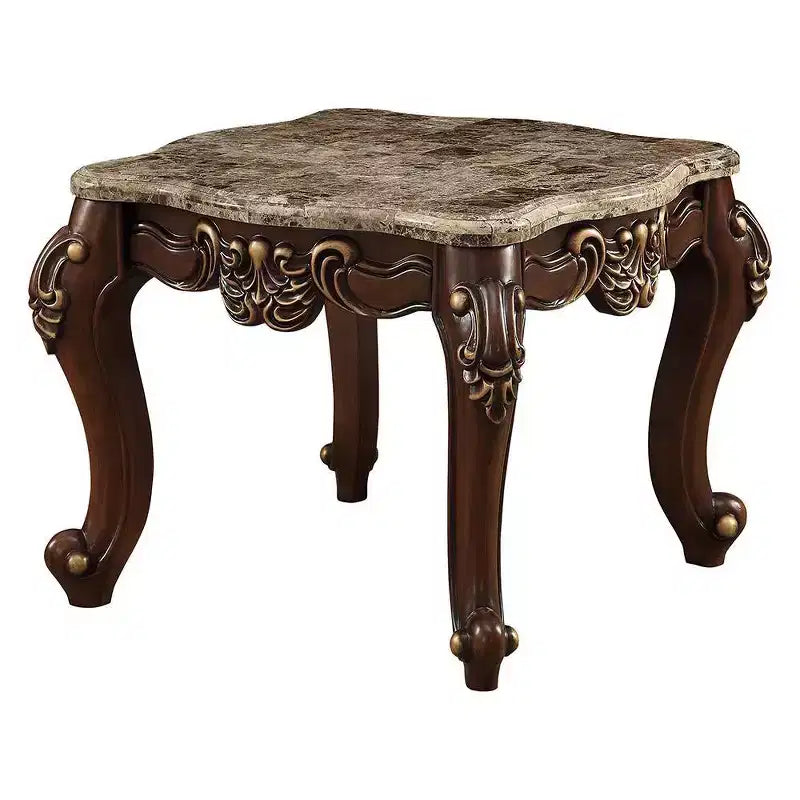 Acme Furniture Mehadi Accent Table Natural Marble Top/Walnut 6