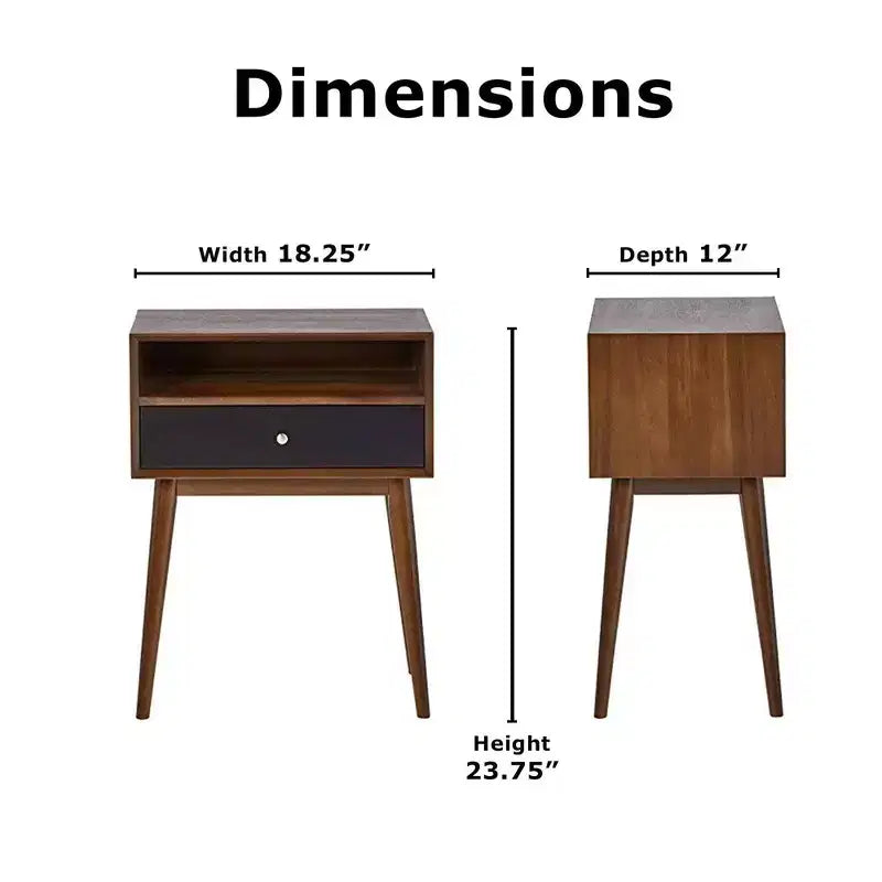 Tavolino Calvin Marrone - Adore Decor: Design Moderno Mid-Century, Cassetto Contenitore, Maniglie Argentate 10