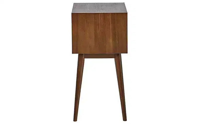 Tavolino Calvin Marrone - Adore Decor: Design Moderno Mid-Century, Cassetto Contenitore, Maniglie Argentate 5