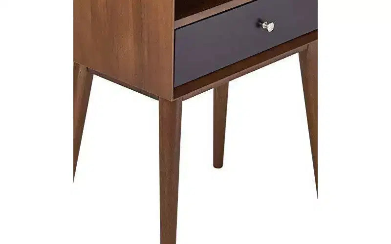 Tavolino Calvin Marrone - Adore Decor: Design Moderno Mid-Century, Cassetto Contenitore, Maniglie Argentate 6