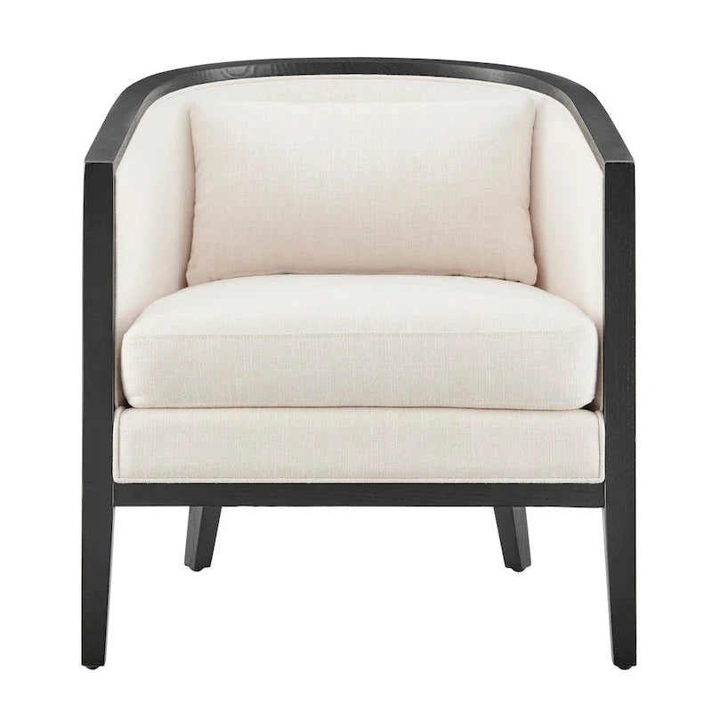 Tillman Linen Accent Arm Chair with Rattan 3