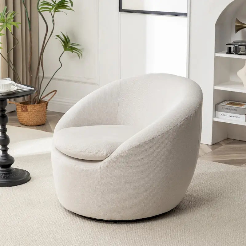 Swivel Barrel Chair - 360° Rotation - Boucle Fabric 17