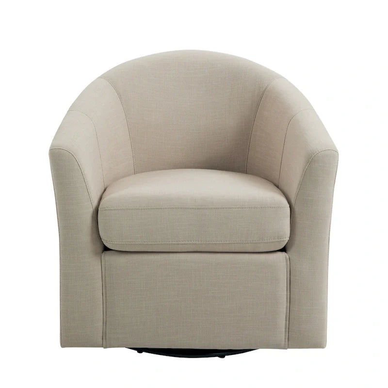 Set of 2 Modern Upholstered Swivel Barrel Chair Living Room Accent Chair 19