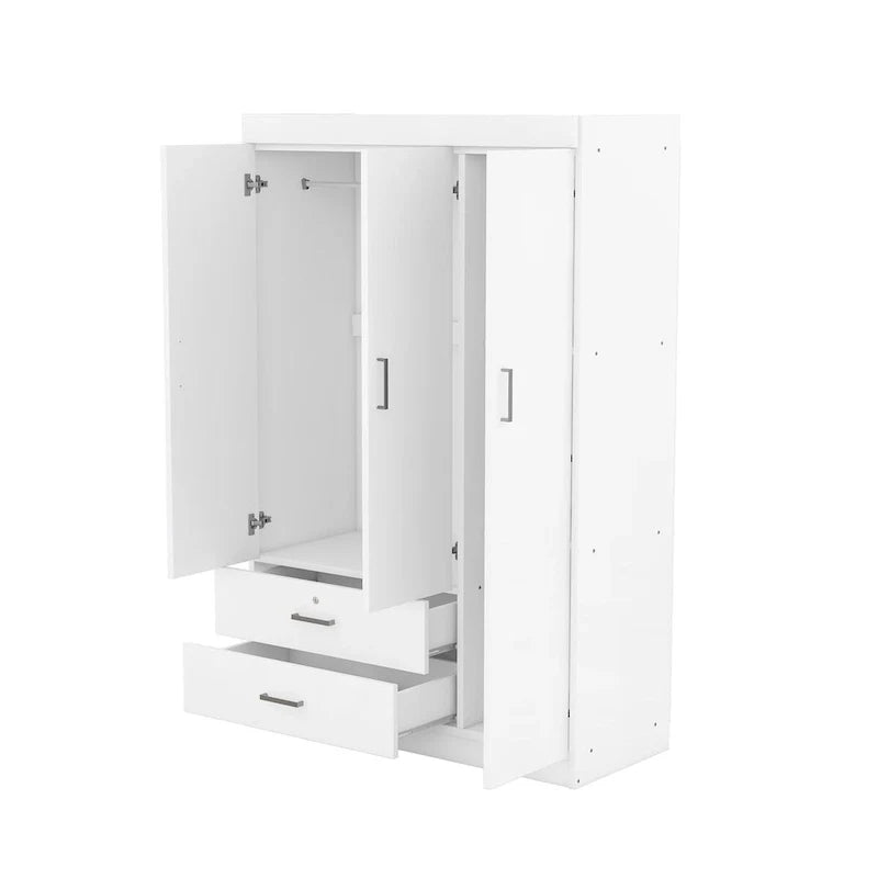 3-Door Wardrobe with 2 Drawers 12