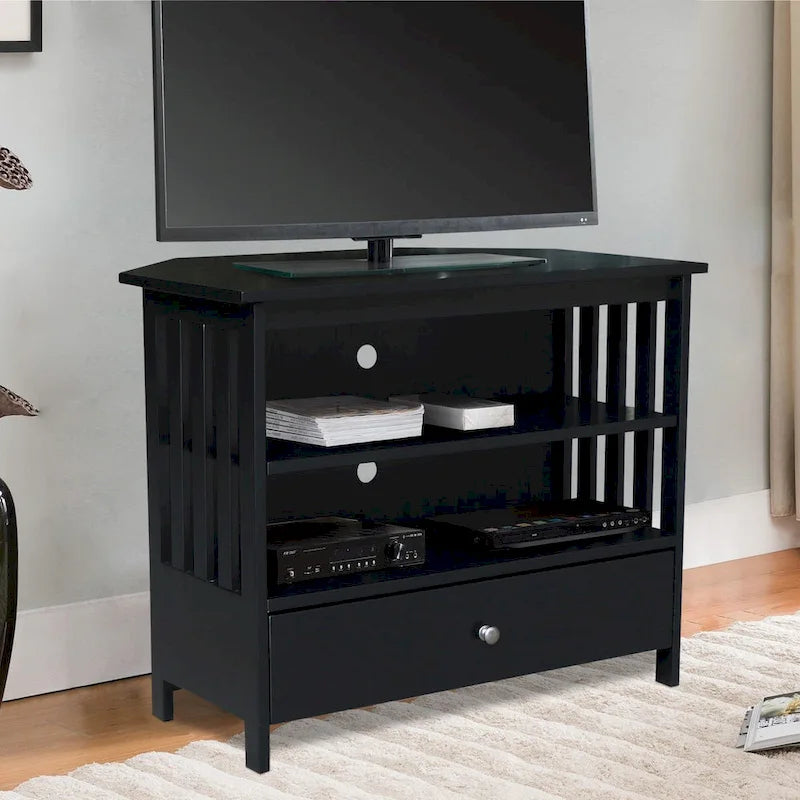 Solid Hardwood Mission Corner TV Stand 7