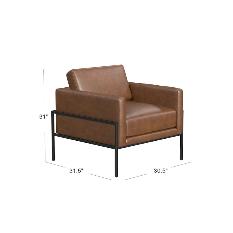 HomePop Modern Upholstered Club Chair w/Metal Frame 33
