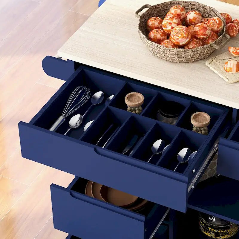 Isola da cucina da 53 pollici L con piano e cassetti - N/A 19