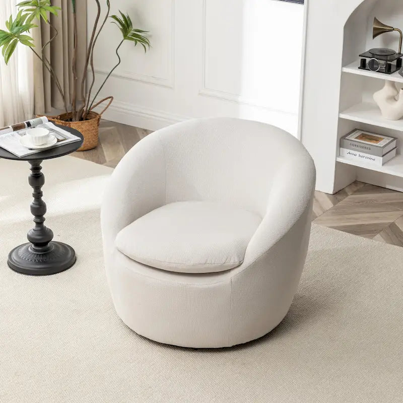 Swivel Barrel Chair - 360° Rotation - Boucle Fabric 23