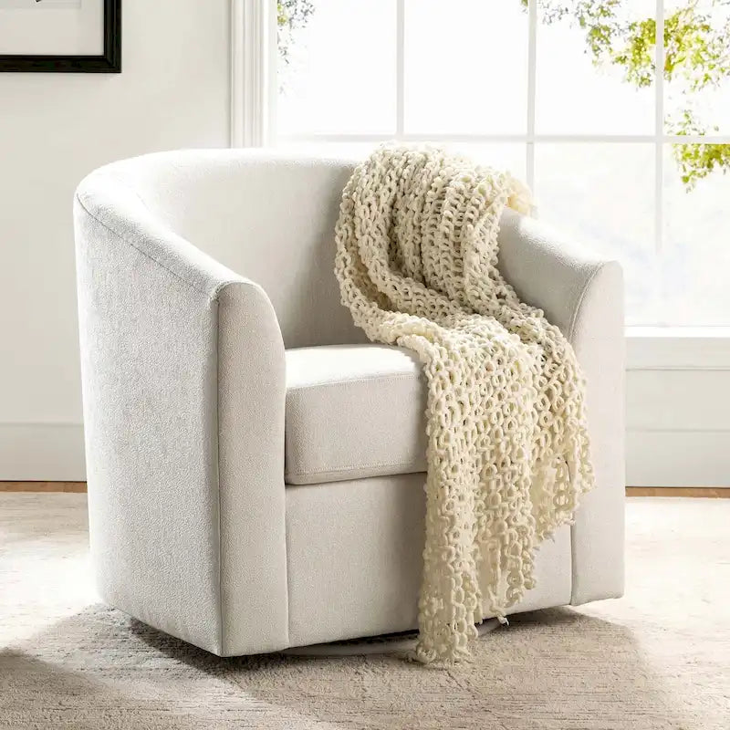 Cuenca Modern Upholstered Barrel Chair with Swivel Base 32