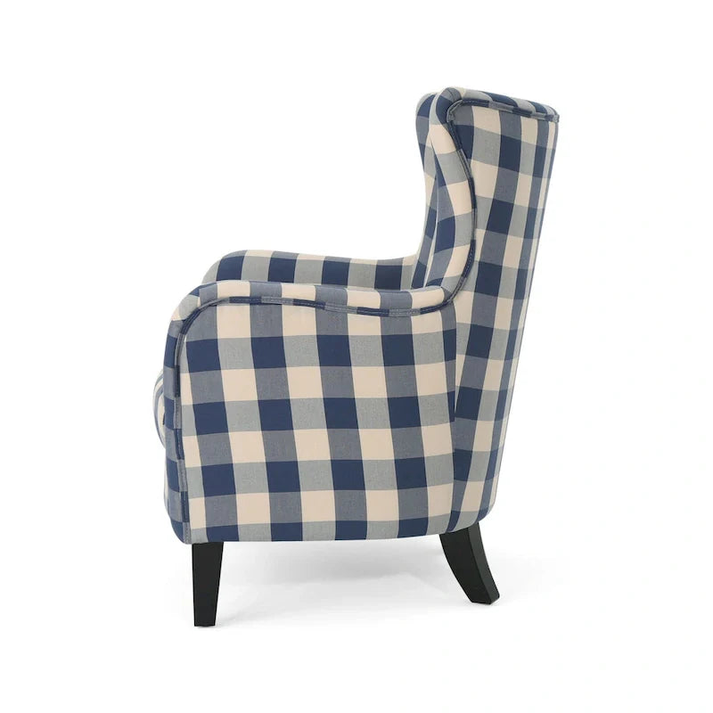 Modern Retro 30.25 High Back Upholstered Arm Chair with Wood Legs for Living Room 36