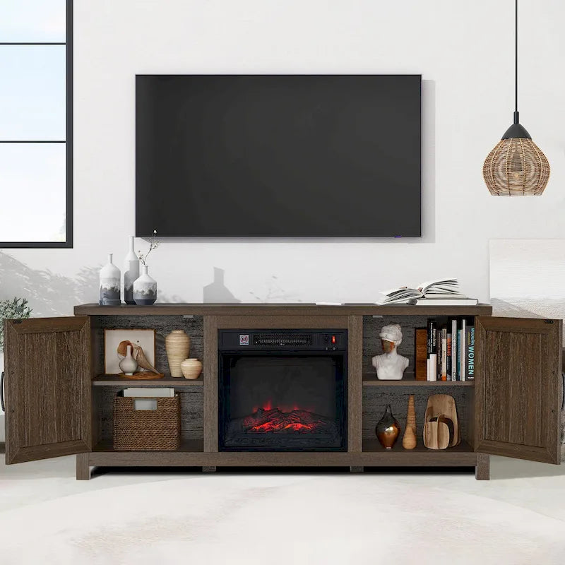58 Farmhouse Electric Fireplace TV Stands Console Table for TV's up to 65 21