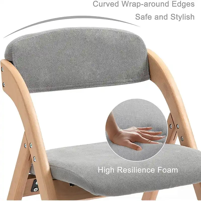 Wooden Stackable Dining Folding Chairs with Padded Seats(Set of 4) 12