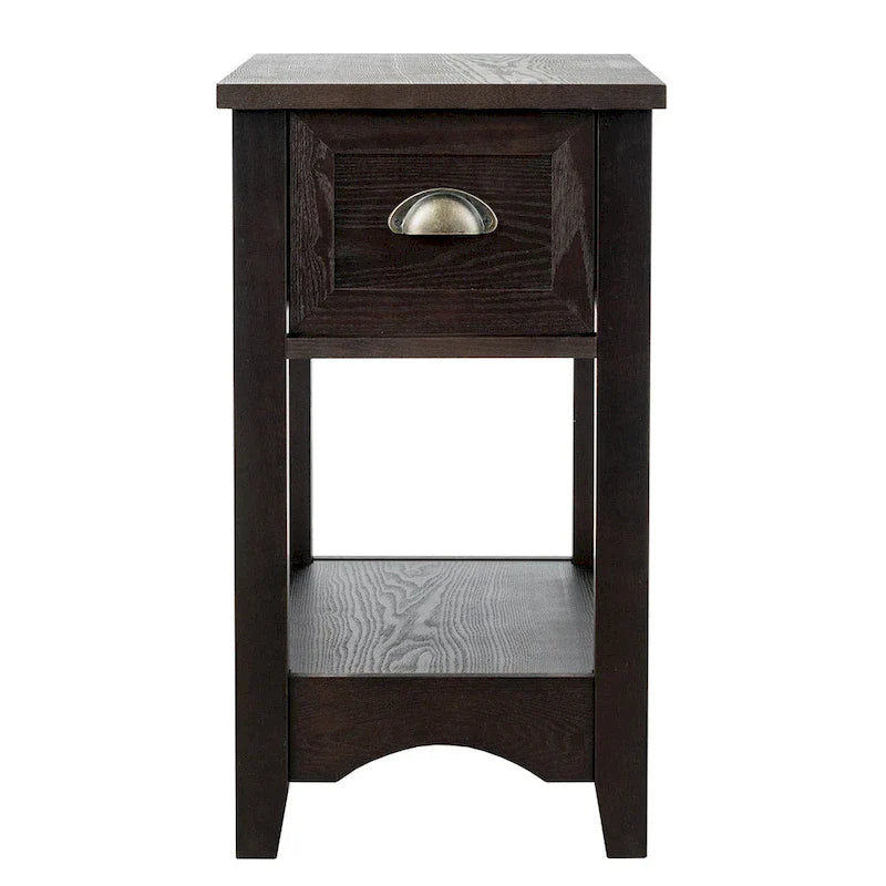Gymax Set of 2 Contemporary Side End Table Compact Table w/ Drawer - 13  X 22  X 23  (L X W X H) 22