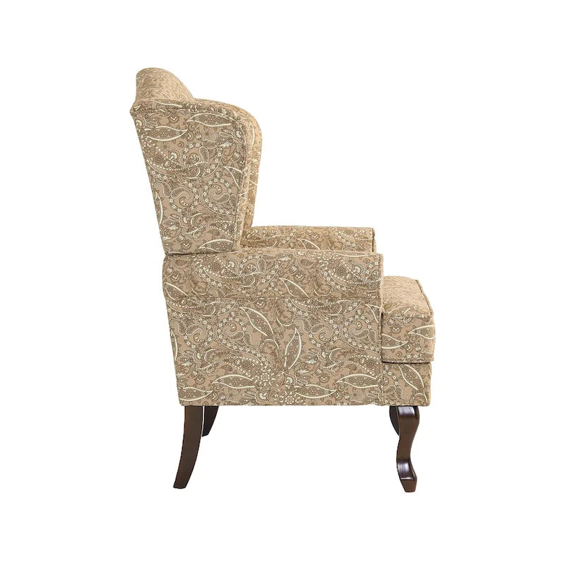 2 Set Traditional Wingback Accent Chairs Upholstered Armchair 36