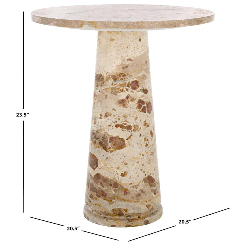 SAFAVIEH Couture Ghicu Tall Round Marble Accent Table - 22 In W x 21 In D x 24 In H - 21Wx21Dx24H 30