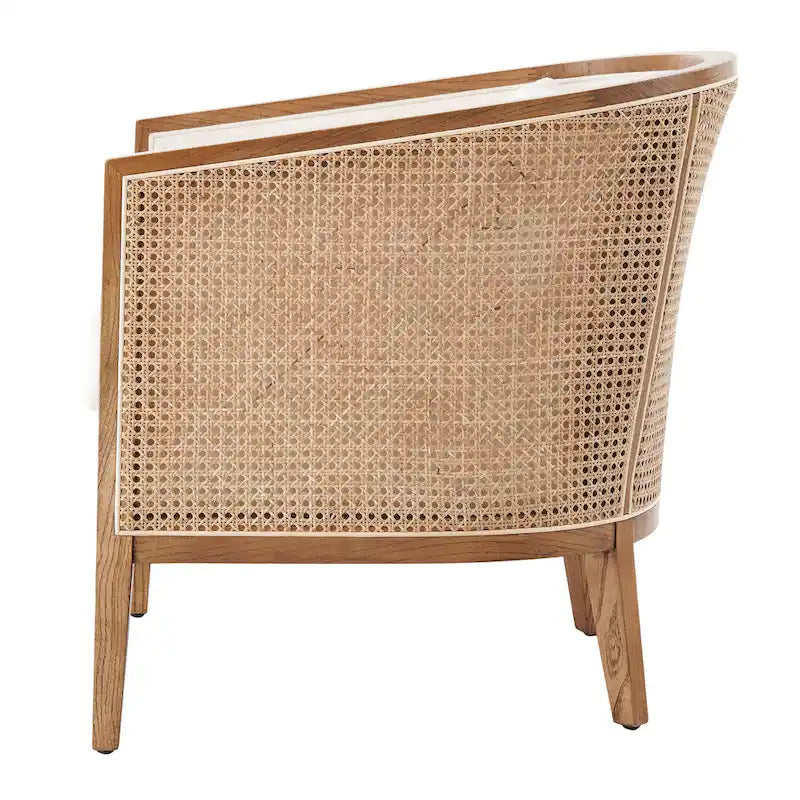 Tillman Linen Accent Arm Chair with Rattan 17